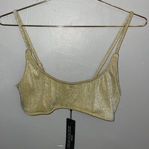 NWT Sparkley gold Triangl bikini top